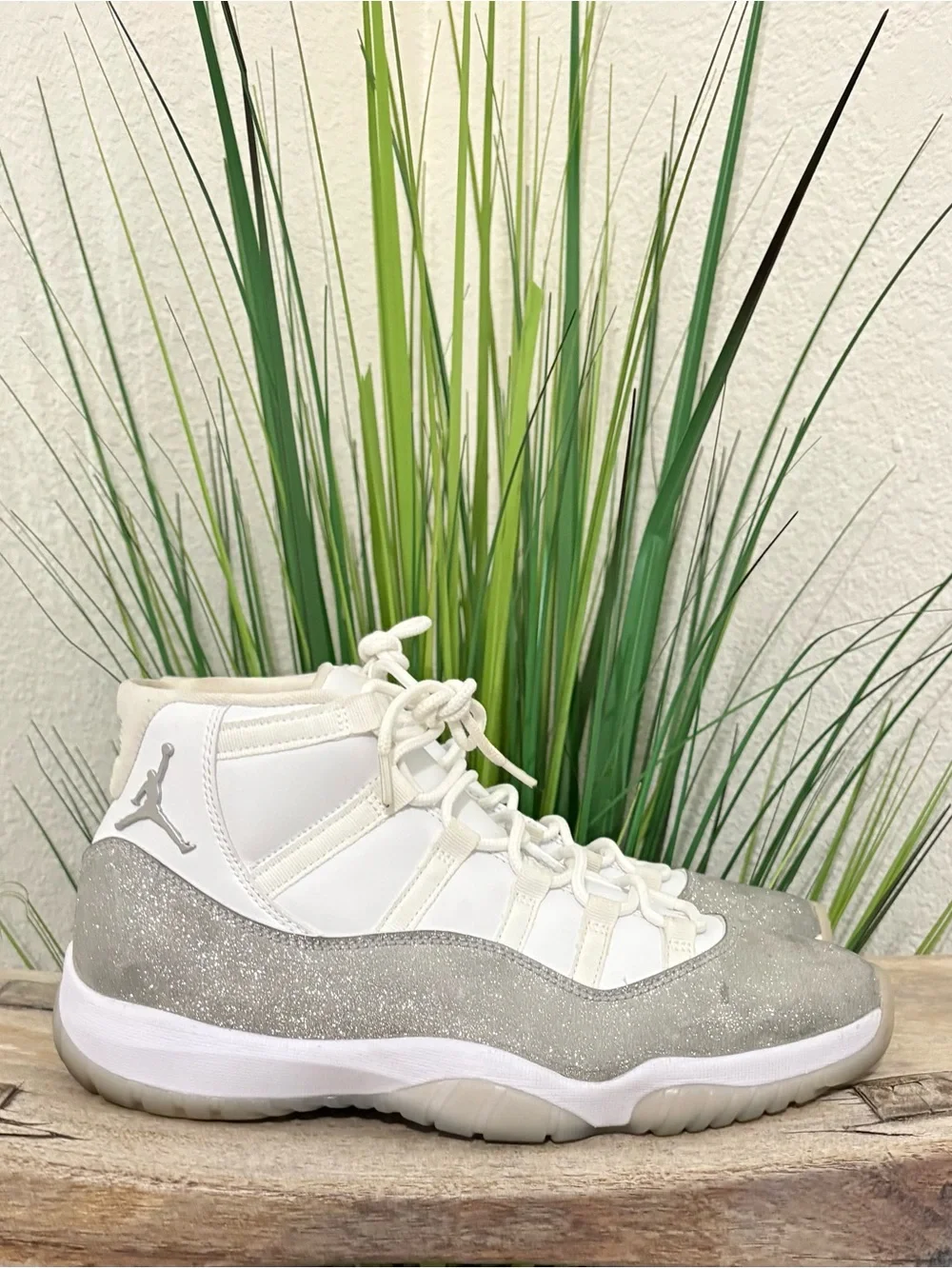 Jordan 11 White Metallic Basketball Sneakers
